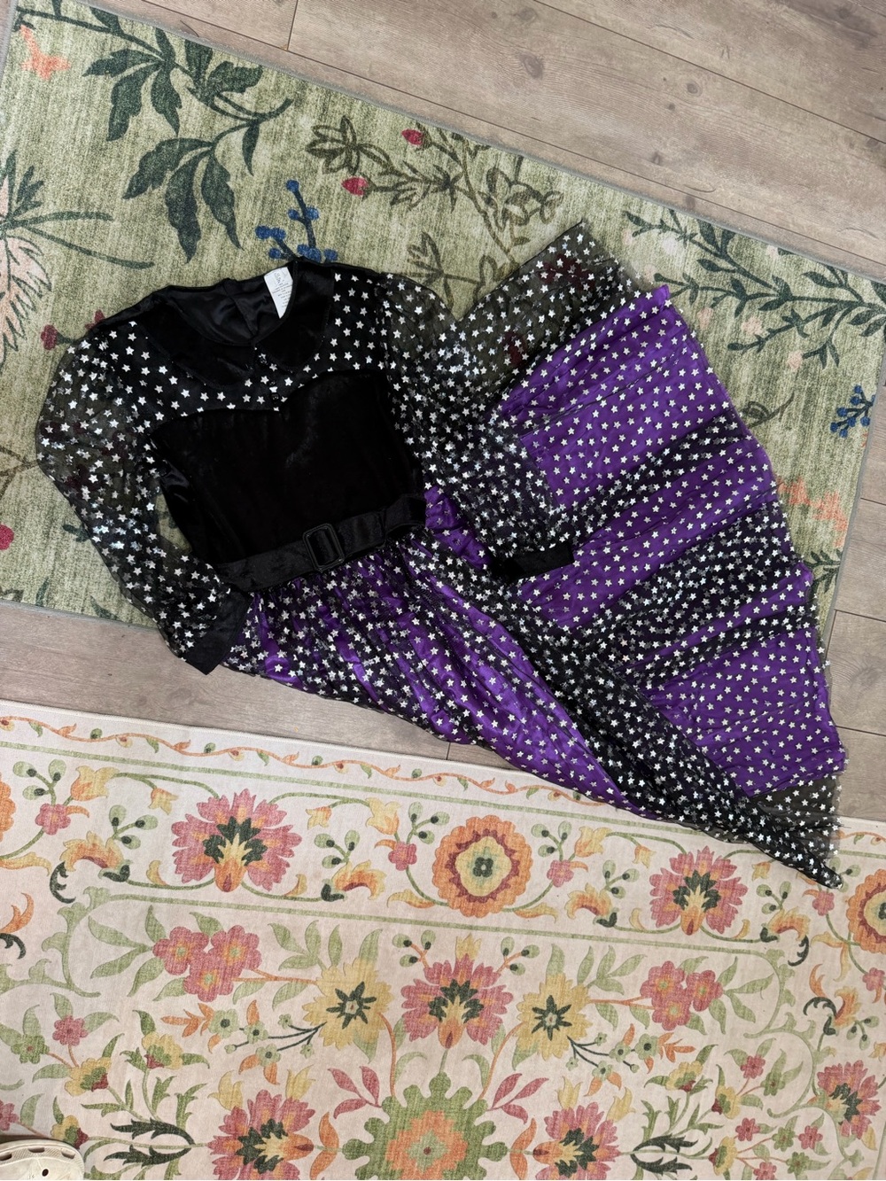 New Target Girls Witch Halloween Costume Dress Size Large Purple & Black - Picture 11 of 16